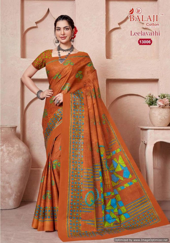 Leelavathi Vol 13 By Balaji Pure Cotton Printed Saree Wholesale Suppliers In India